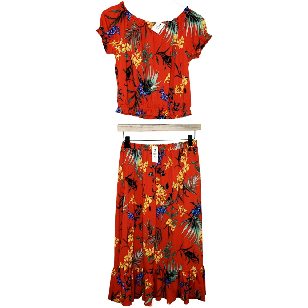 NWT Beautees Girls Floral Outfit